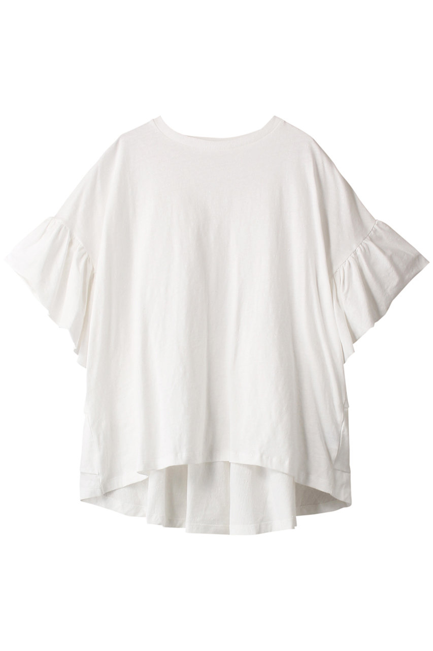 ＜ELLE SHOP＞ ROSE BUD ビックフリルTシャツ (ホワイト F) ローズバッド ELLE SHOP