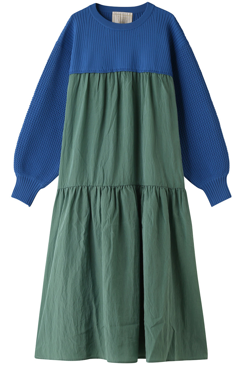 【MIRROR MIRROR ON THE WALL】ティアードスカートドッキングワンピース