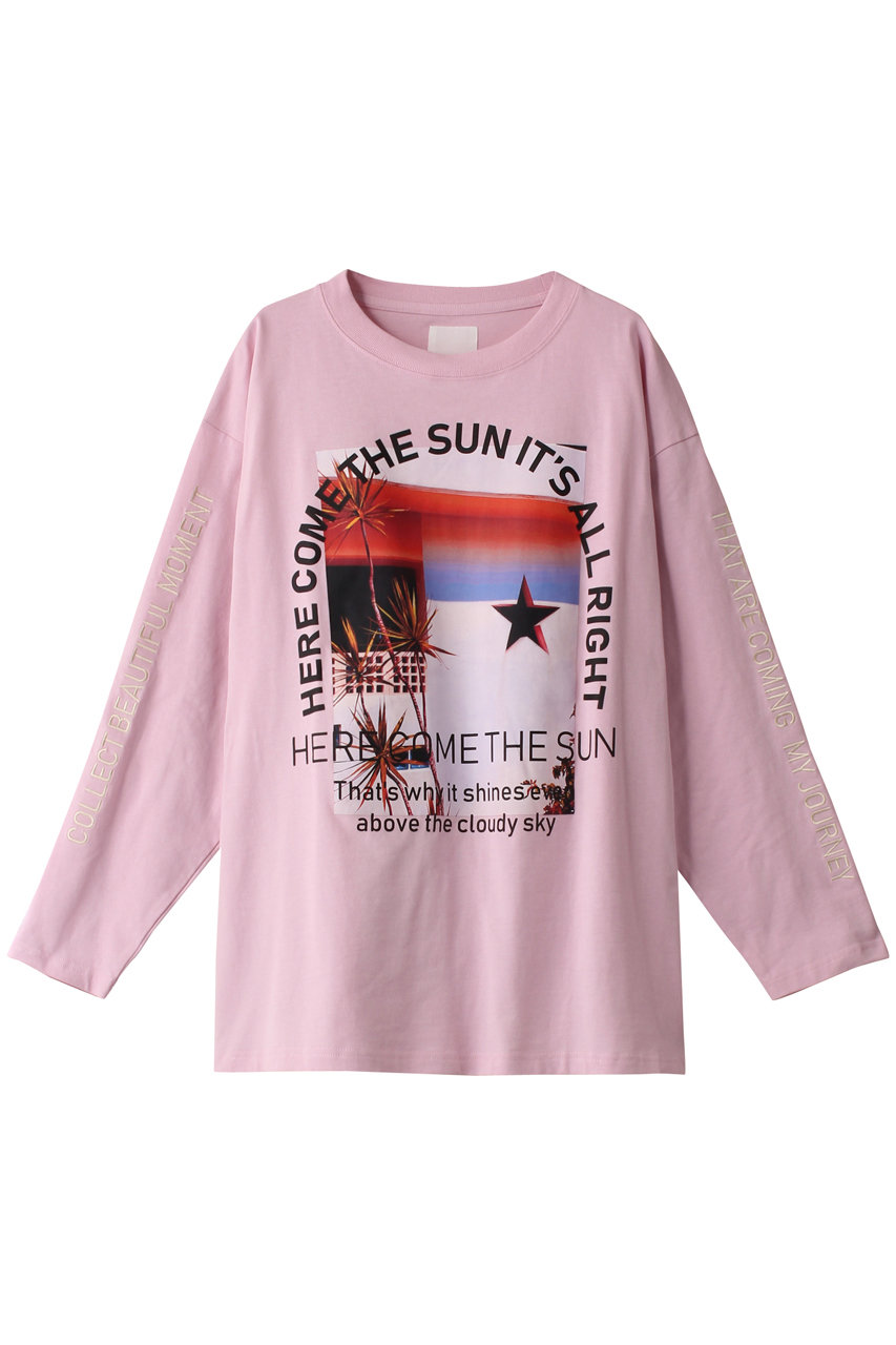 ROSE BUD HERE COME THE SUN グラフィックロンTEE (ピンク, F) ローズバッド ELLE SHOP