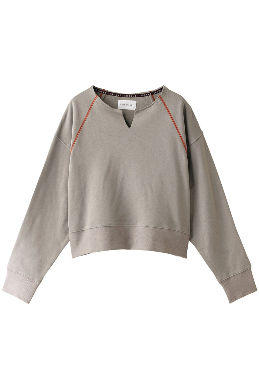 SALE 【40%OFF】 ROSE BUD ローズバッド 【CREOLME】バックカレッジロゴプリントスウェット グレー