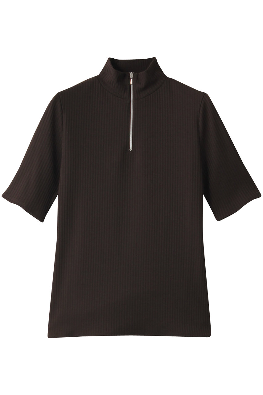 SALE 【50%OFF】 Whim Gazette ウィム ガゼット 【BAUME】リブZIPカットソー ダークブラウン