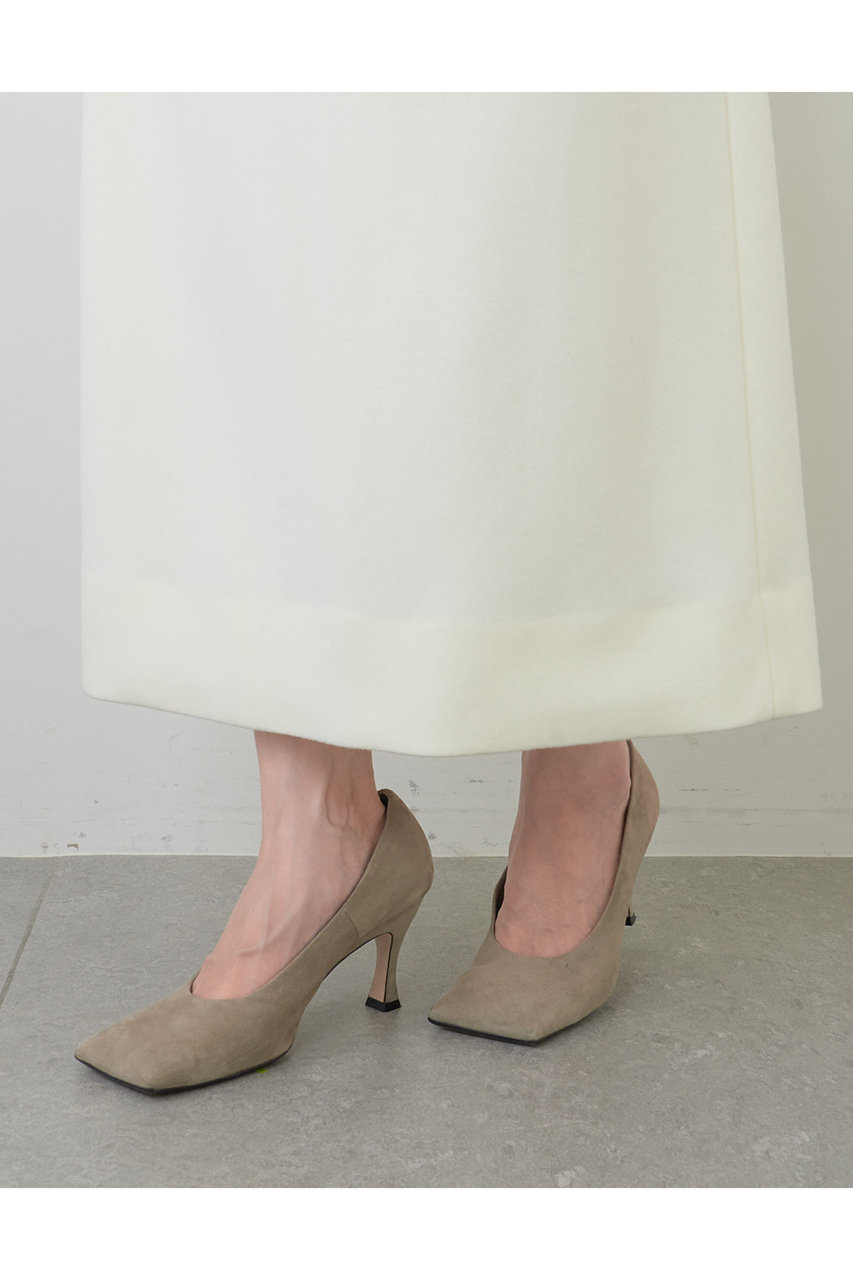 Whim Gazette ウィム ガゼット メルトンvネックワンピース アイボリー の通販 Elleshop エル ショップ