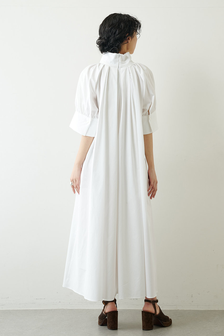 Whim Gazette ウィム ガゼット 予約販売 ポプリンボリュームワンピース ホワイト の通販 Elleshop エル ショップ