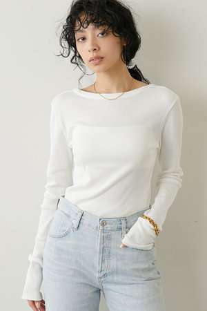 ウィム ガゼット/Whim GazetteのVバッグシャンテレコカットソー(110100/110103)