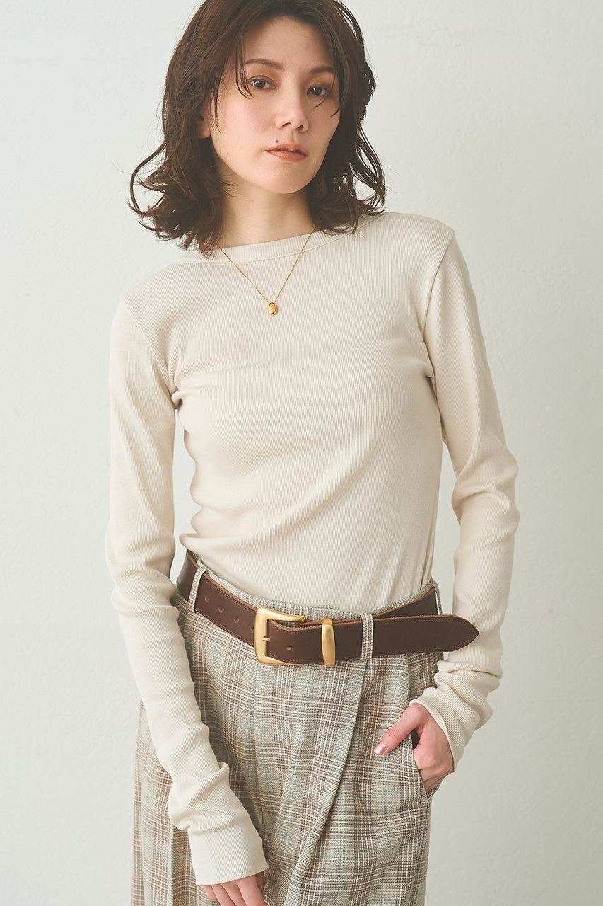 Whim Gazette Vバッグシャンテレコカットソー (ライトベージュ, F) ウィム ガゼット ELLE SHOP