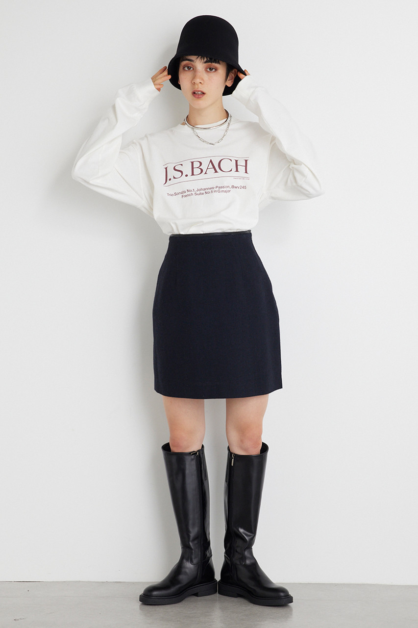 ドゥーズィエムクラス TWEEDミニスカート WHT - スカート