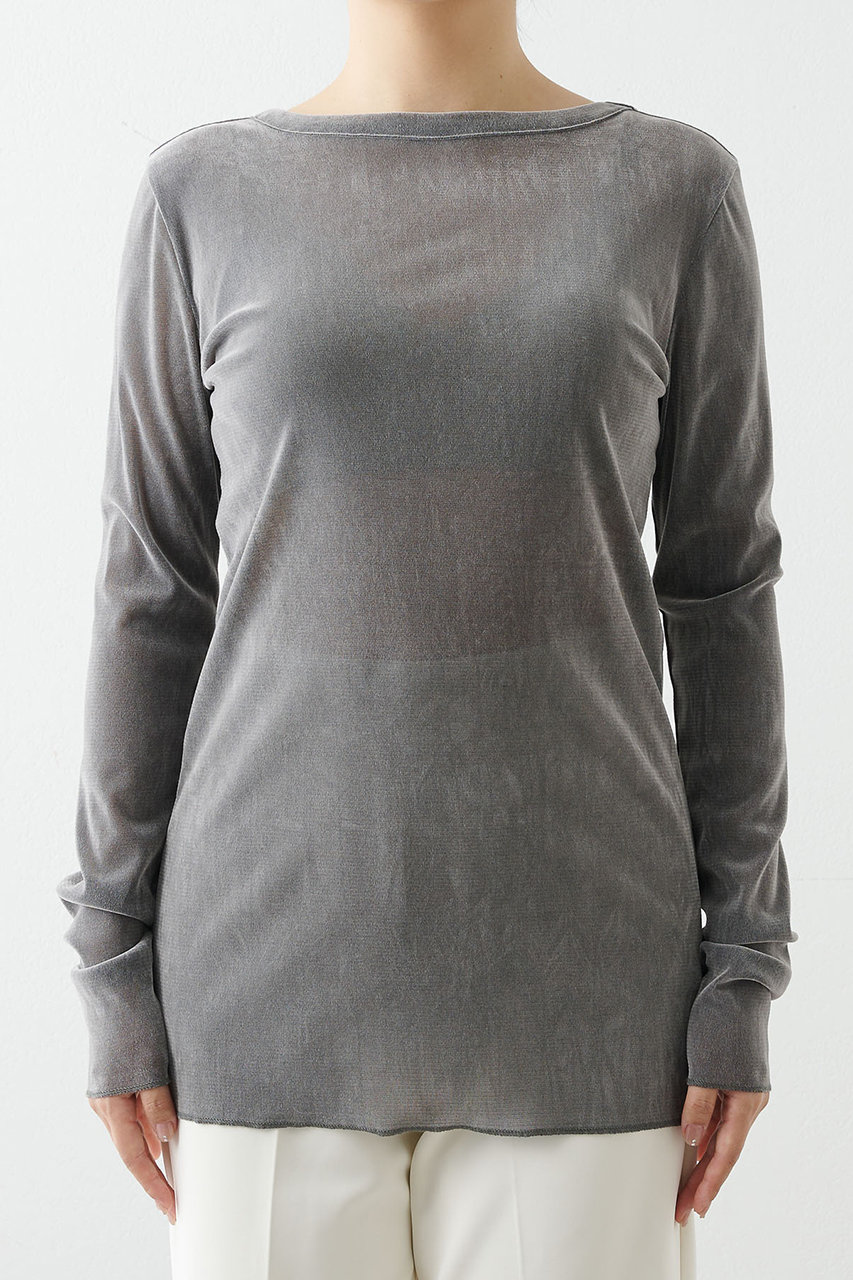 【新品タグ付】Whim Gazette グレー フロッキーバックシャンカットソー Whim Gazette(ウィム ガゼット)｜フロッキーバックシャンカットソー