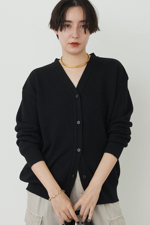 【定番】ウィムガゼット★リブニットカーディガン ブラック Whim Gazette｜ウィム ガゼットのカーディガン（ニット）通販