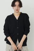 Whim Gazette(ウィム ガゼット)｜ミラノリブカーディガン/ブラック の