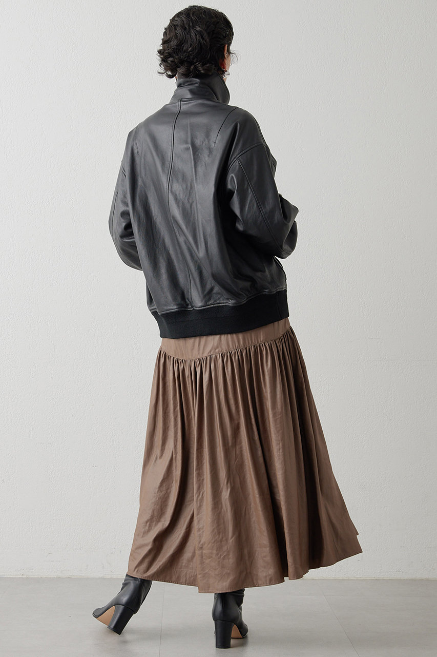 【Whim Gazette】ウィムガゼット　ヴィンテージタフタスカート　ブラウン ウィムガゼット Whim Gazette ヴィンテージタフタスカート （brown