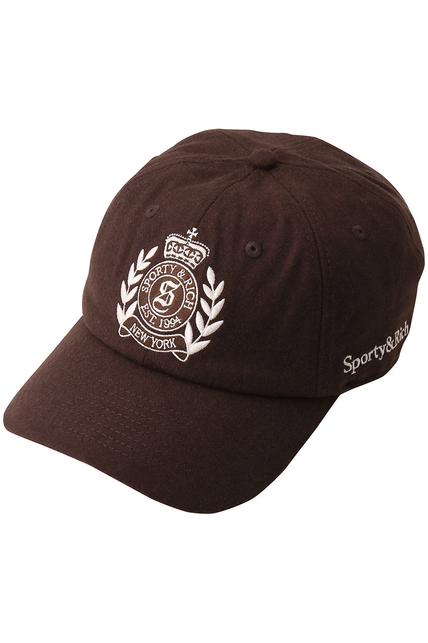 ウィム ガゼット/Whim Gazetteの【Sporty&Rich】NY Crest Wool Cap(ブラウン/WGZ1042415C0001)