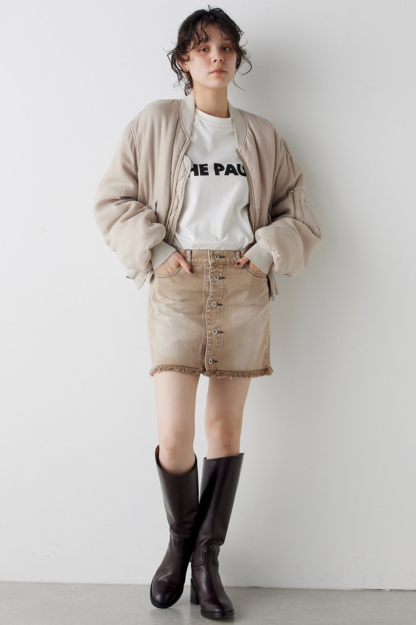 Whim Gazette(ウィム ガゼット)｜ガーメントダイMA-1/ベージュ の通販  