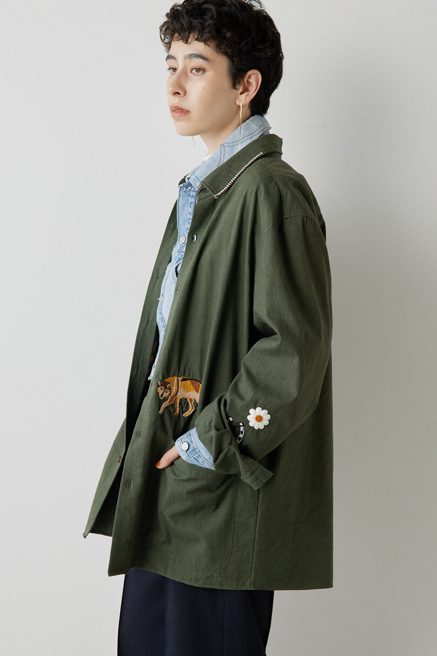 Whim Gazette(ウィム ガゼット)｜【15th Anniversary】【Tribu-to】Animal Miltary Jacket/カーキ  の通販｜ELLESHOP・(エル・ショップ)