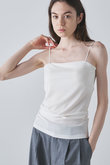 Whim Gazette！カップ付きタンクトップ！白！未使用品 Whim Gazette(ウィム ガゼット)｜カップ付キャミソール/オフ