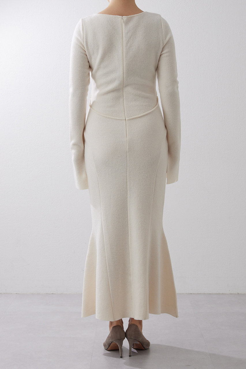 極美品 24AW ウィムガゼット マーメイドフレアカットワンピース オフホワイト ウィムガゼットマーメイドフレアカットワンピース