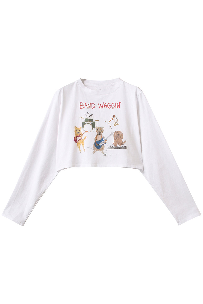 Whim Gazette 【Unfortunate Portrait】Band Waggin'L/S T (ホワイト, M) ウィム ガゼット ELLE SHOP Whim Gazette 【Unfortunate Portrait】Band Waggin'L/S T (ホワイト, M) ウィム ガゼット ELLE SHOP