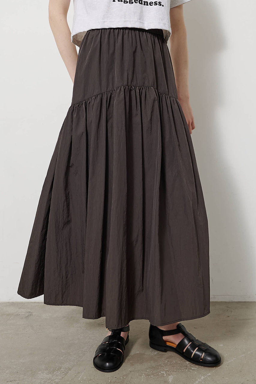 ウィム ガゼット/Whim Gazetteのヴィンテージタフタスカート(ダークブラウン/WGZ1051201A0009)