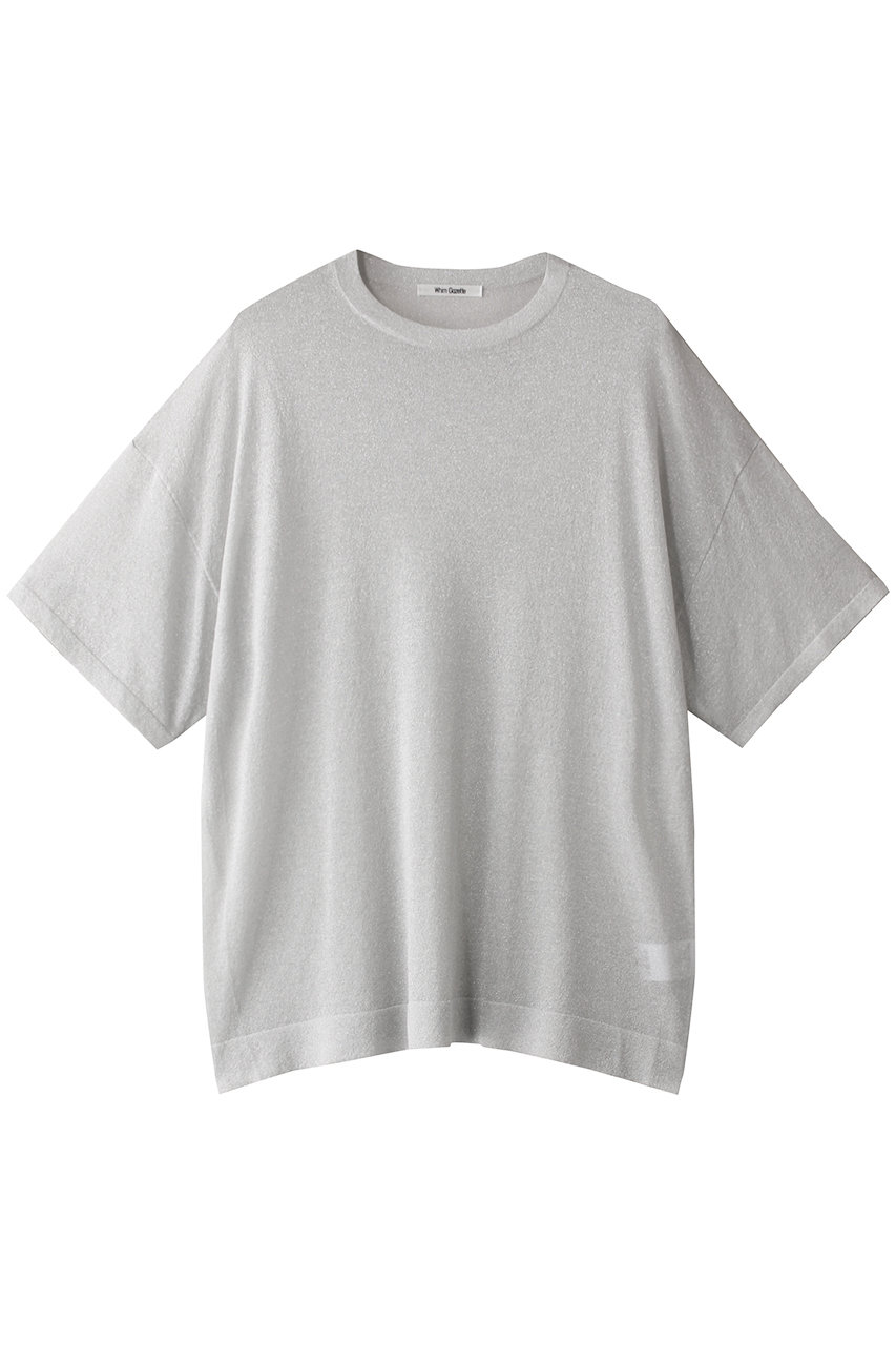 Whim Gazette(ウィム ガゼット)｜ラメニットTシャツ/シルバー