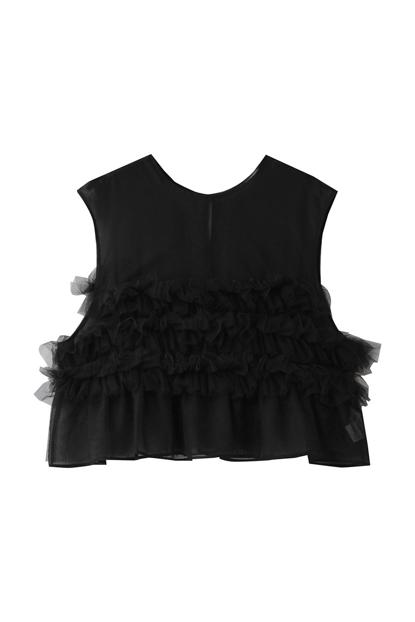 Whim Gazette 【THE PAUSE】チュールフリルブラウス (ブラック, F) ウィム ガゼット ELLE SHOP Whim Gazette 【THE PAUSE】チュールフリルブラウス (ブラック, F) ウィム ガゼット ELLE SHOP