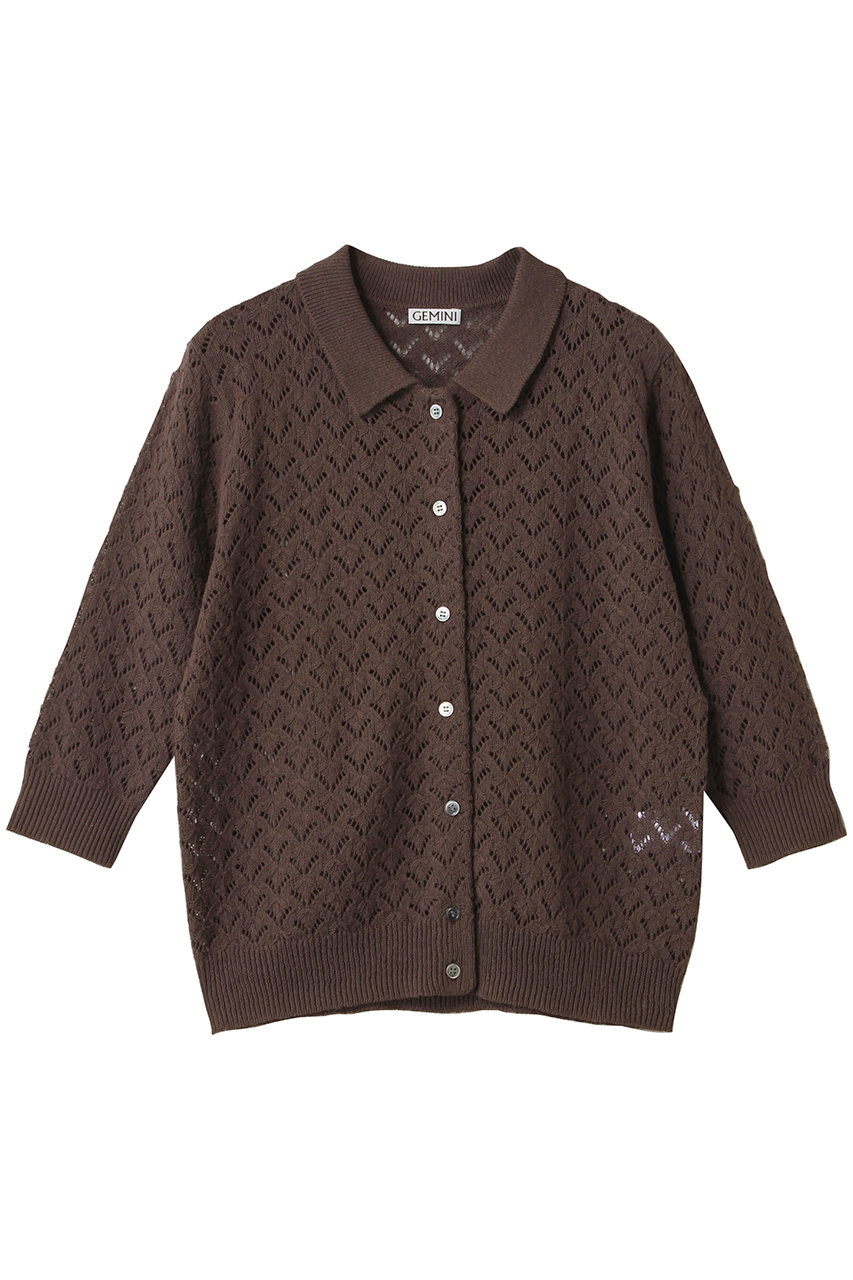 Whim Gazette 【GEMINI】ポロニットプルオーバー (ブラウン, F) ウィム ガゼット ELLE SHOP Whim Gazette 【GEMINI】ポロニットプルオーバー (ブラウン, F) ウィム ガゼット ELLE SHOP