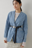 DENIMノーカラージャケット