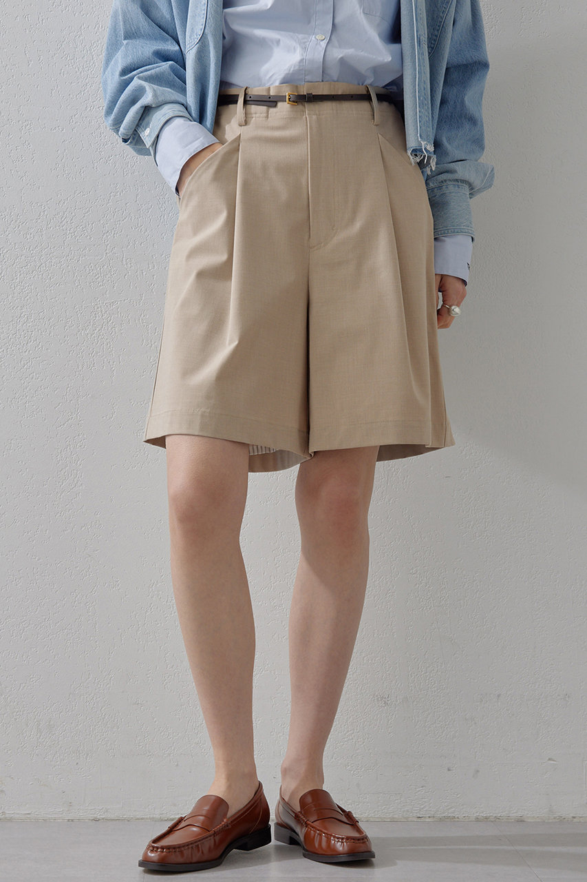 ウィムガゼット　タックショートパンツ　ベージュ タックショートパンツ | Whim Gazette(ウィム ガゼット