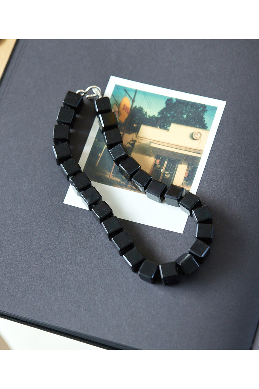 【Hoaw.】Black agate stoneネックレス