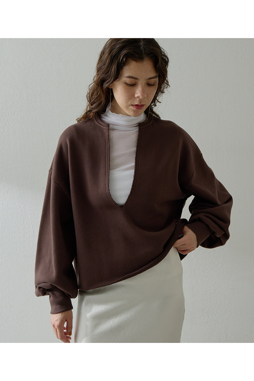 ウィム ガゼット/Whim GazetteのスウェットVネックプルオーバー2(ブラウン/WGZ1051206A0008)