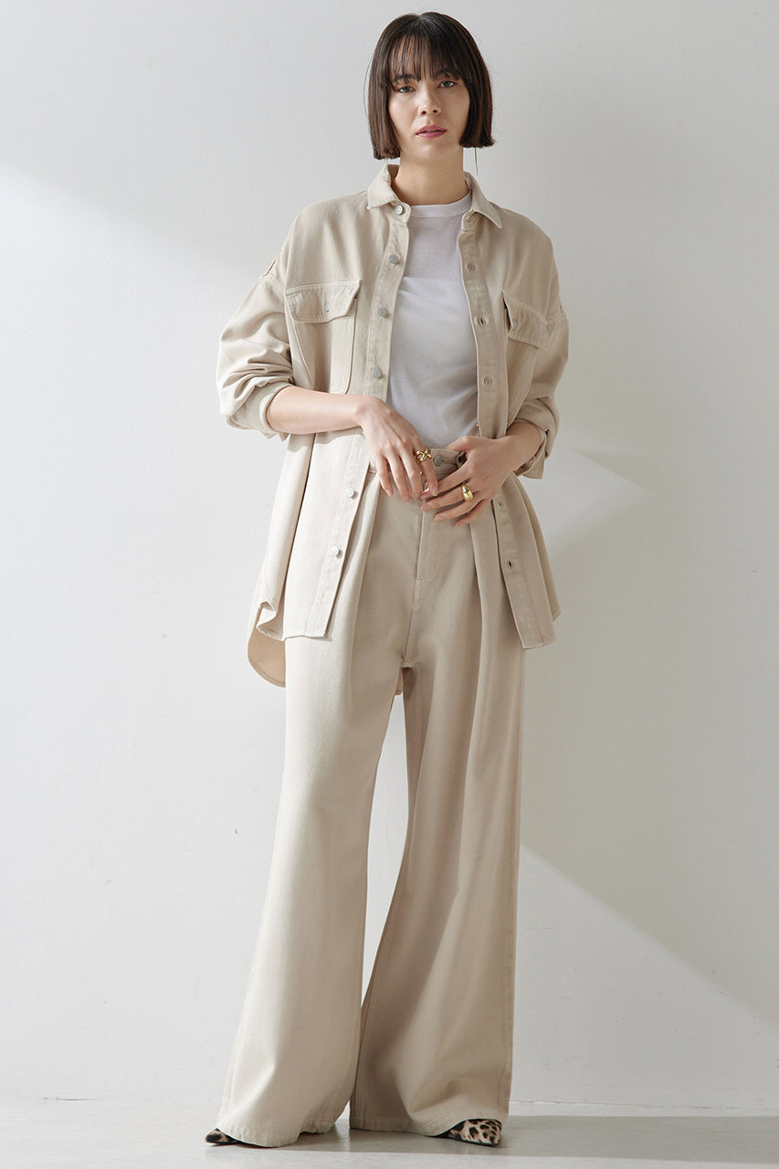 Whim Gazette デニムタックパンツ (ベージュ, 38) ウィム ガゼット ELLE SHOP Whim Gazette デニムタックパンツ (ベージュ, 38) ウィム ガゼット ELLE SHOP