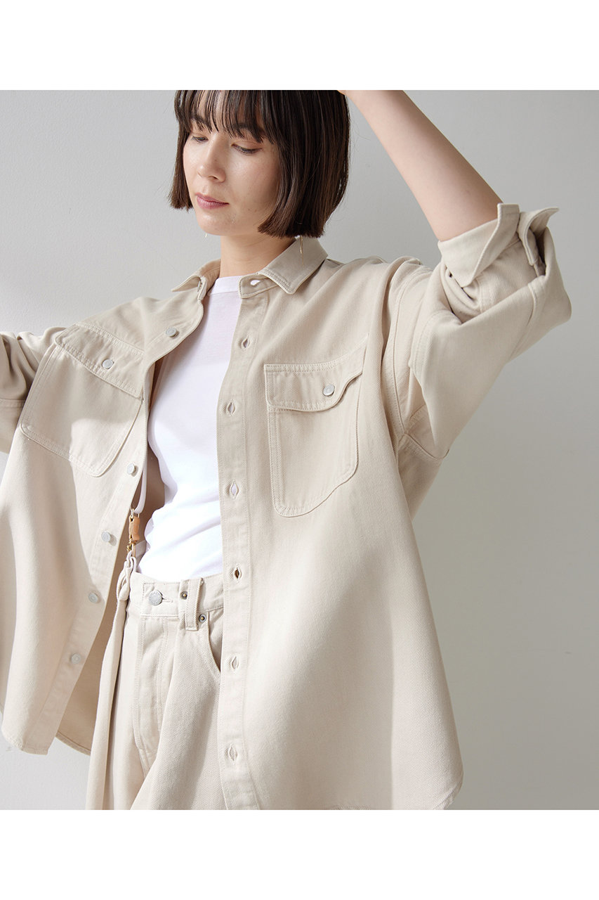 Whim Gazette ドロップデニムシャツ (ベージュ, F) ウィム ガゼット ELLE SHOP Whim Gazette ドロップデニムシャツ (ベージュ, F) ウィム ガゼット ELLE SHOP