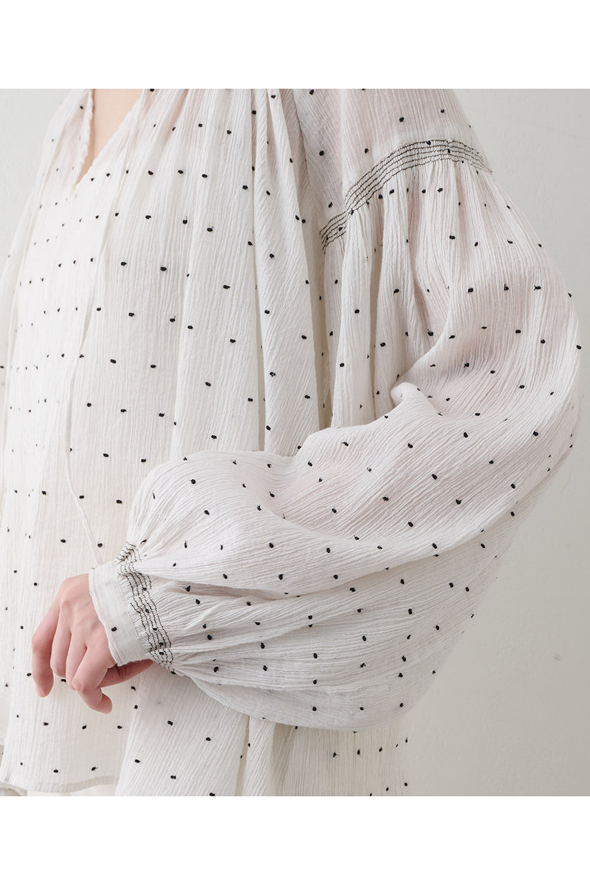 Whim Gazette スキッパーシャツ 22SS 長袖ブラウス 襟 ベージュ Whim Gazette スキッパーシャツ 22SS 長袖ブラウス 襟 ベージュ