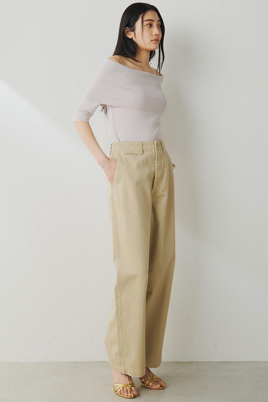 ウィムガゼット　ベージュタック入りチノパン バイオ加工チノパンツ（チノパンツ）｜Whim Gazette（ウィム