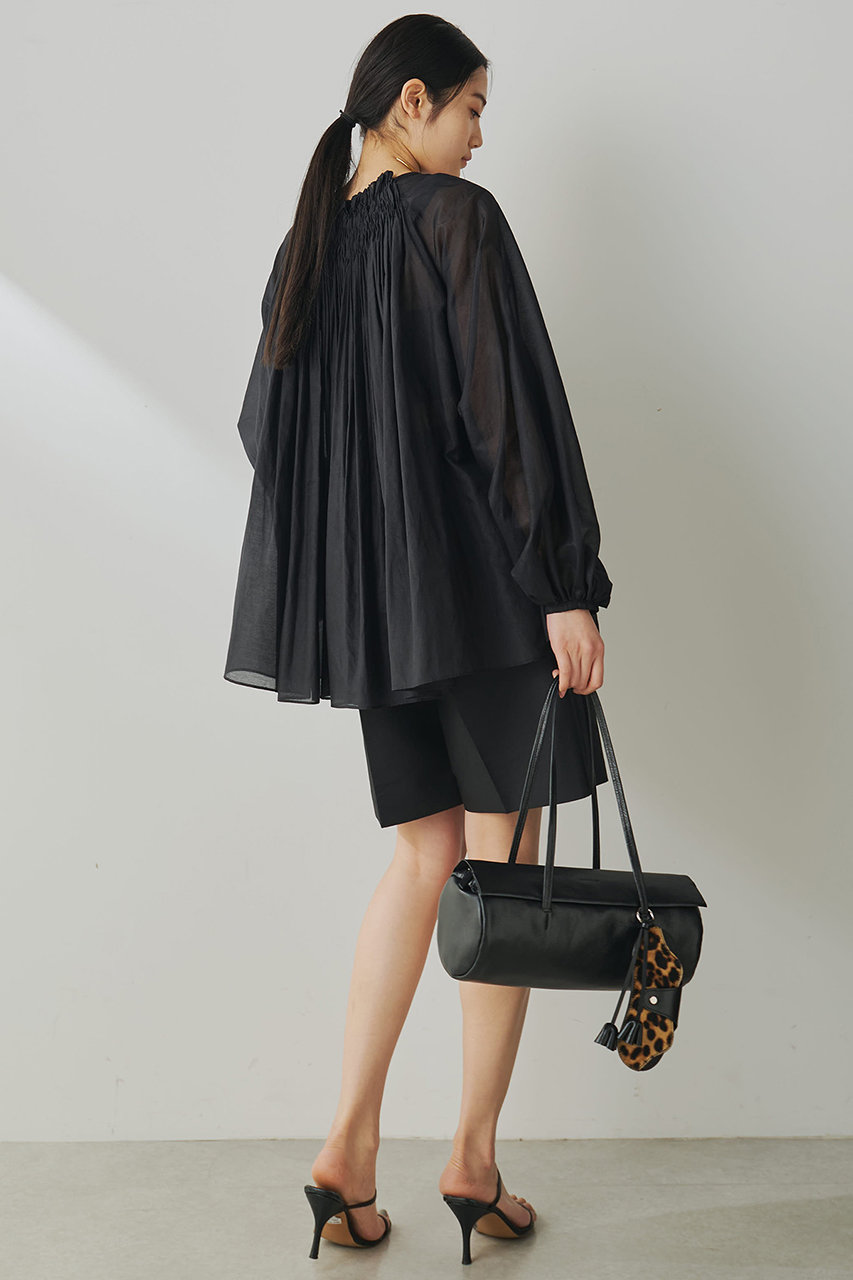 ウィムガゼット Whim Gazette レースギャザーブラウス （black
