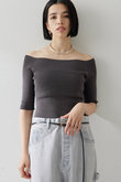 【THE PAUSE】オフショルハーフスリーブプルオーバー