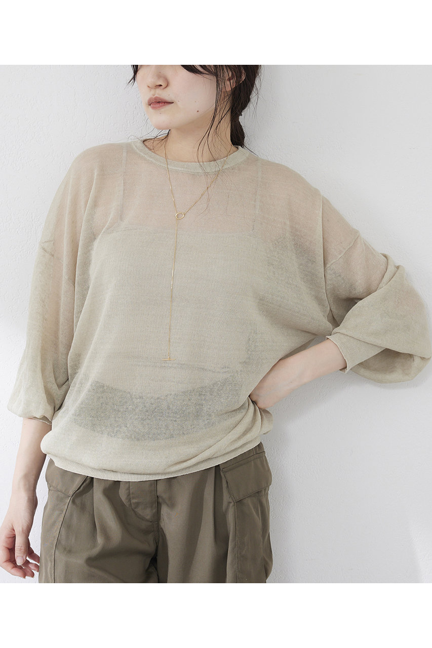 Whim Gazette シアーリネンニットプルオーバー (ベージュ, F) ウィム ガゼット ELLE SHOP Whim Gazette シアーリネンニットプルオーバー (ベージュ, F) ウィム ガゼット ELLE SHOP