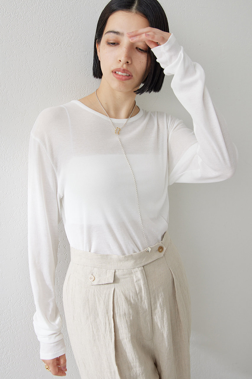 Whim Gazette 【myporter】ロングスリーブTシャツ (ホワイト, 38) ウィム ガゼット ELLE SHOP Whim Gazette 【myporter】ロングスリーブTシャツ (ホワイト, 38) ウィム ガゼット ELLE SHOP