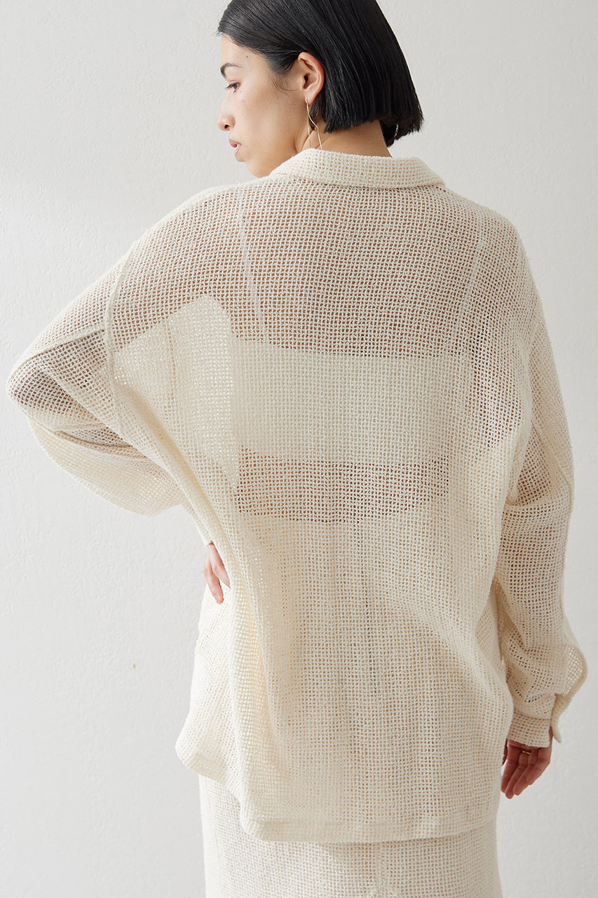 【美品】Whim Gazette ウィムガゼット ハイストレッチ ツイルシャツ Whim Gazette（ウィムガゼット）の「刺繍シャツチュニック