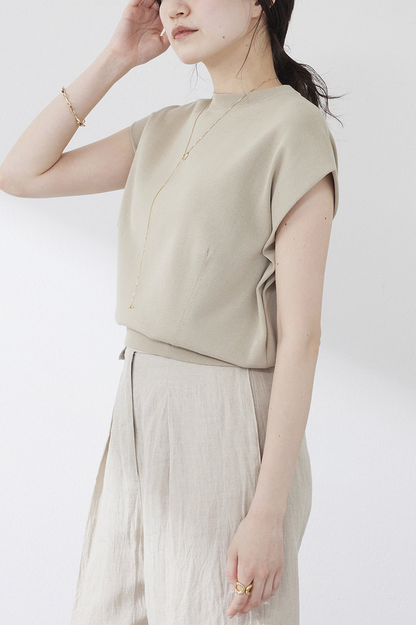Whim Gazette クルーネックノースリーブプルオーバー (ベージュ, F) ウィム ガゼット ELLE SHOP Whim Gazette クルーネックノースリーブプルオーバー (ベージュ, F) ウィム ガゼット ELLE SHOP