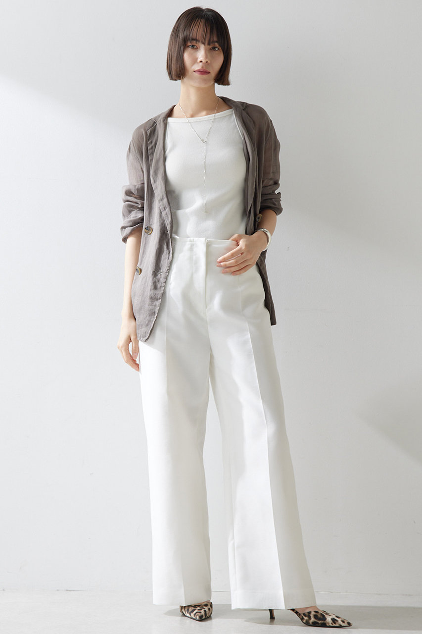 Whim Gazette シアーハイウエストパンツ (オフホワイト, 36) ウィム ガゼット ELLE SHOP Whim Gazette シアーハイウエストパンツ (オフホワイト, 36) ウィム ガゼット ELLE SHOP