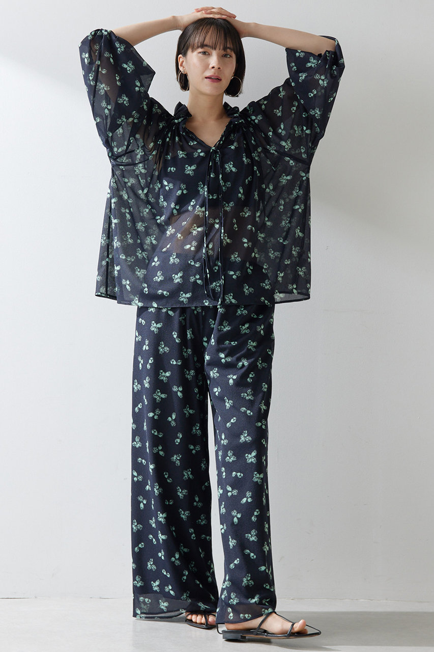 Whim Gazette シアーフラワーパンツ (ネイビー, F) ウィム ガゼット ELLE SHOP Whim Gazette シアーフラワーパンツ (ネイビー, F) ウィム ガゼット ELLE SHOP