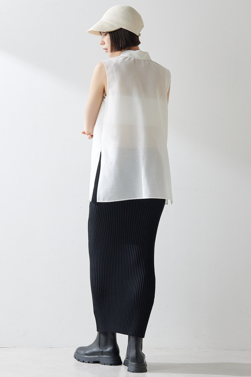 新品未使用　Whim Gazette　コットンシフォンノースリーブコンビネゾン コットン強撚シアーノースリーブ | Whim Gazette(ウィム