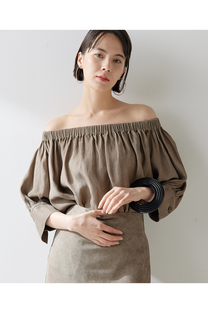 Whim Gazette ツイル顔料染めブラウス (モカ, F) ウィム ガゼット ELLE SHOP Whim Gazette ツイル顔料染めブラウス (モカ, F) ウィム ガゼット ELLE SHOP