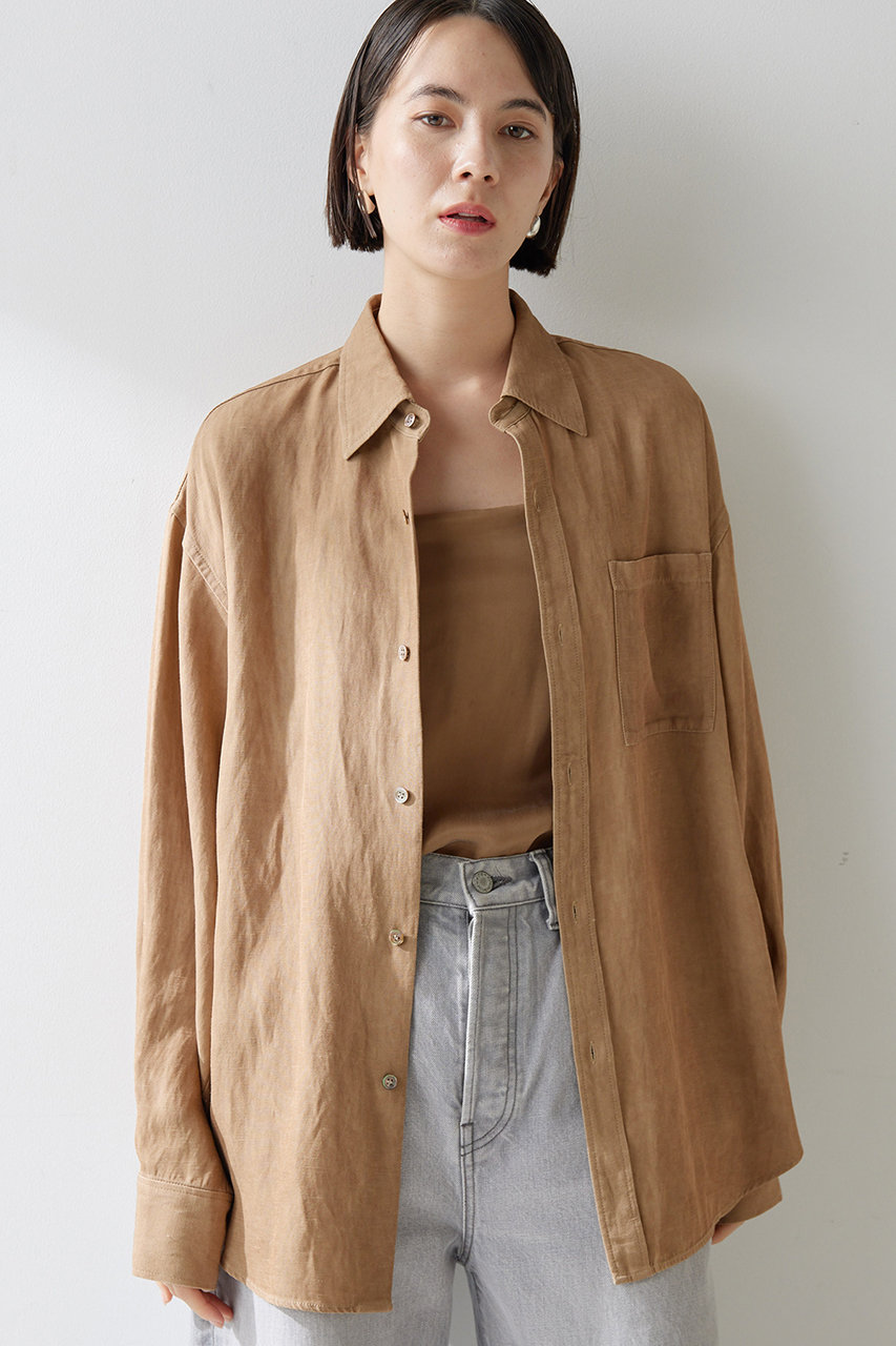 Whim Gazette ツイル顔料染めオーバーシャツ (キャメル, F) ウィム ガゼット ELLE SHOP Whim Gazette ツイル顔料染めオーバーシャツ (キャメル, F) ウィム ガゼット ELLE SHOP
