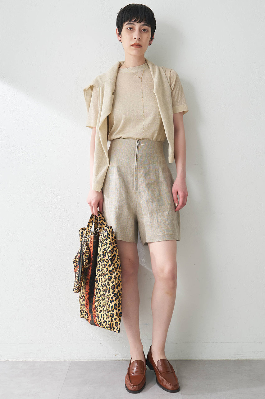 Whim Gazette(ウィム ガゼット)｜ラメカーディガン/ベージュ の通販