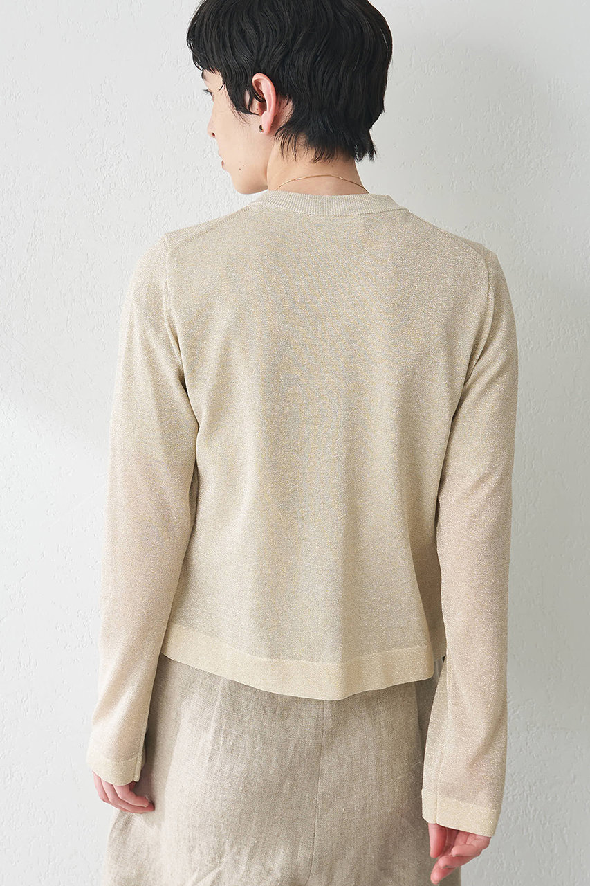 Whim Gazette(ウィム ガゼット)｜ラメカーディガン/ベージュ の