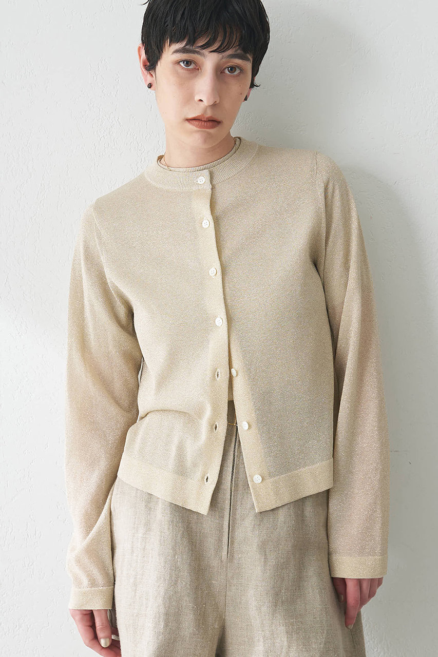 Whim Gazette(ウィム ガゼット)｜ラメカーディガン/ベージュ の通販