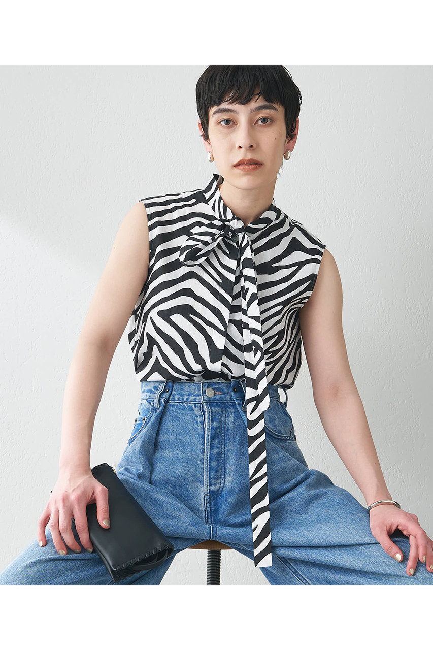 Whim Gazette ゼブラボウタイブラウス (オフホワイト, F) ウィム ガゼット ELLE SHOP Whim Gazette ゼブラボウタイブラウス (オフホワイト, F) ウィム ガゼット ELLE SHOP