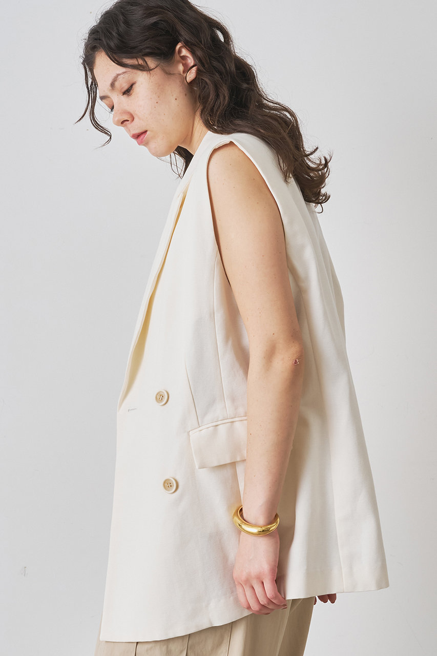 Whim Gazette(ウィム ガゼット)｜ダックダブルジレ/オフホワイト の