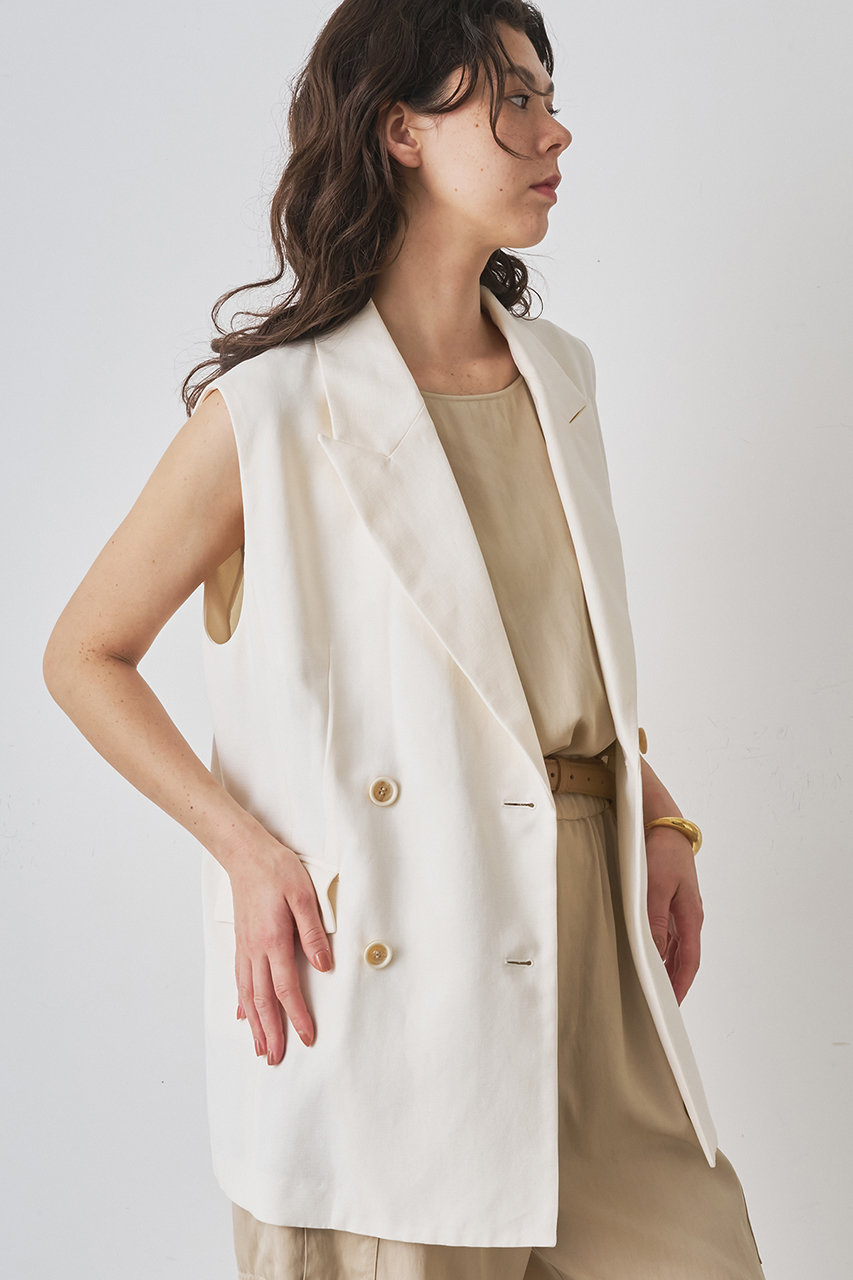 Whim Gazette(ウィム ガゼット)｜ダックダブルジレ/オフホワイト の