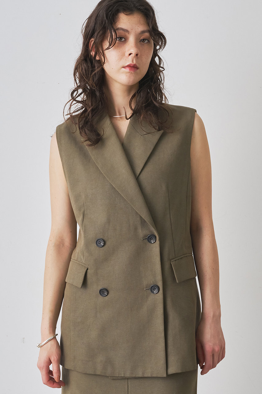 Whim Gazette ダックダブルジレ (カーキ, F) ウィム ガゼット ELLE SHOP Whim Gazette ダックダブルジレ (カーキ, F) ウィム ガゼット ELLE SHOP